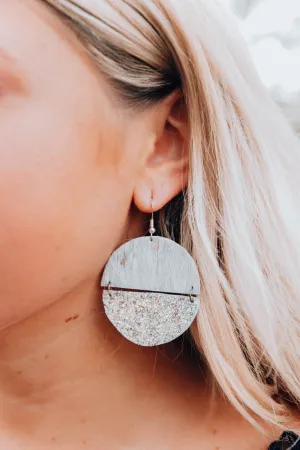 Another Dimension Leather Earrings - Silver
