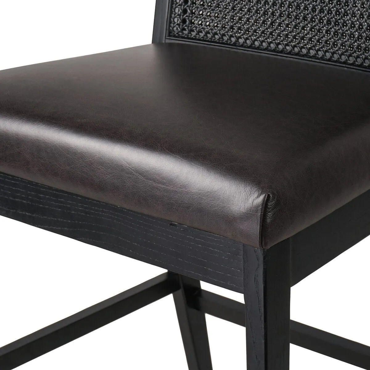 Antonia Cane Armless Bar Chair, Brushed Ebony/Sonoma Black