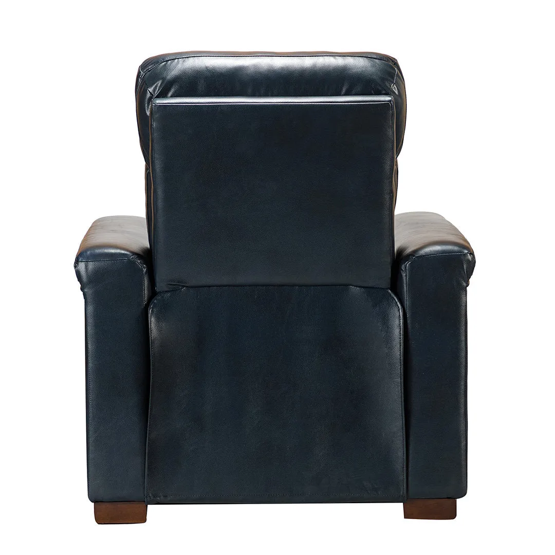 Aziah 34.65" Wide Genuine Leather Power Recliner With USB Port Wade Logan® Body Fabric: Navy Genuine Leather