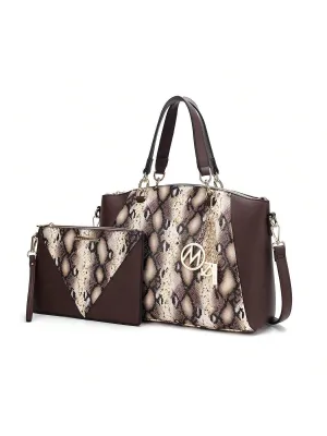 BagForLove - Addison Collection Snake Embossed Handbag Purse Set