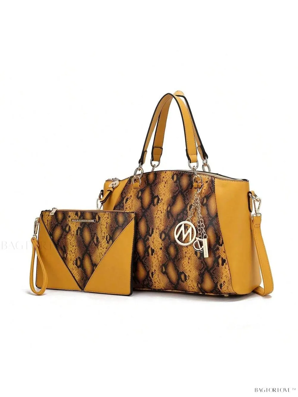 BagForLove - Addison Collection Snake Embossed Handbag Purse Set