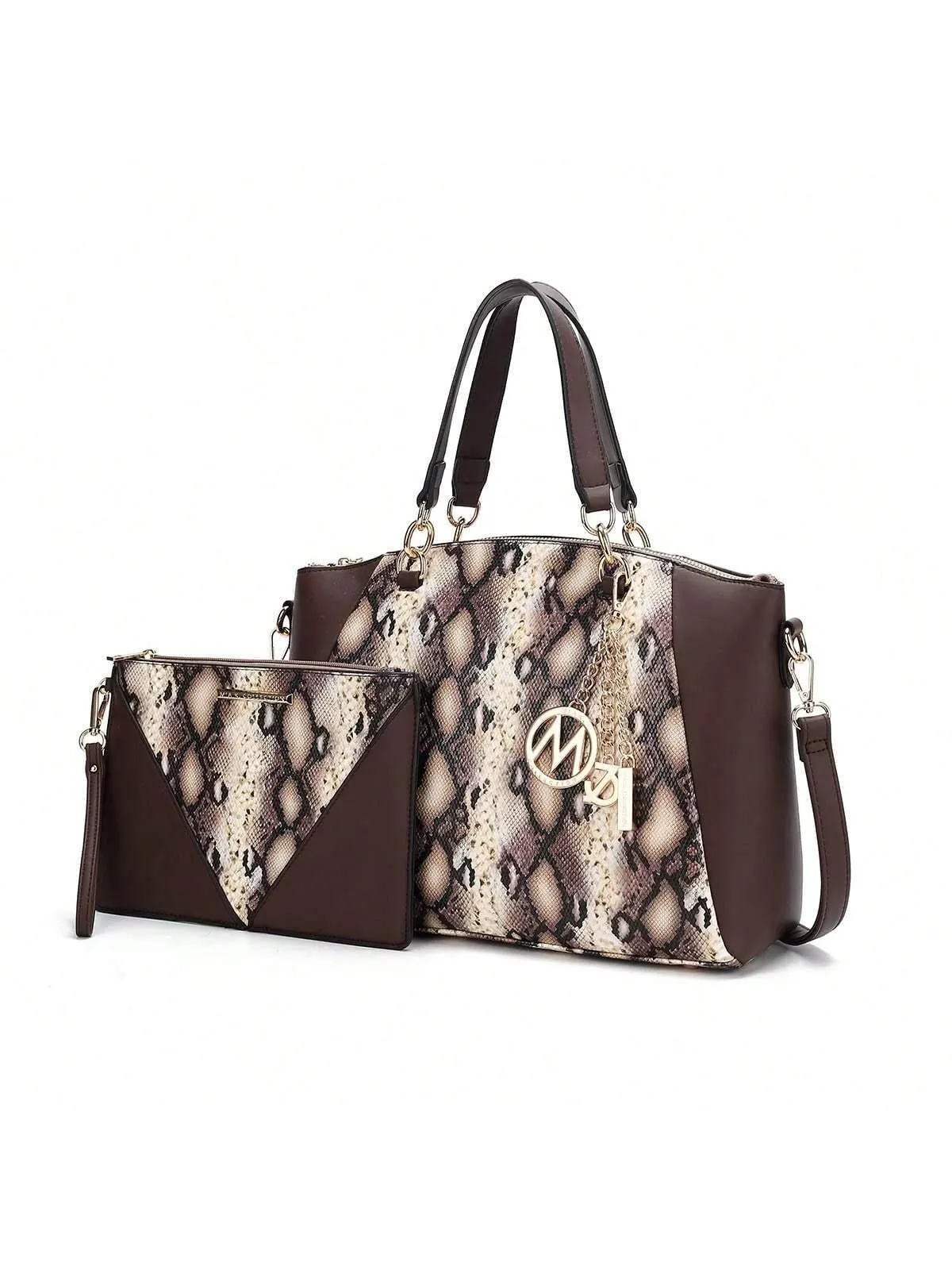 BagForLove - Addison Collection Snake Embossed Handbag Purse Set