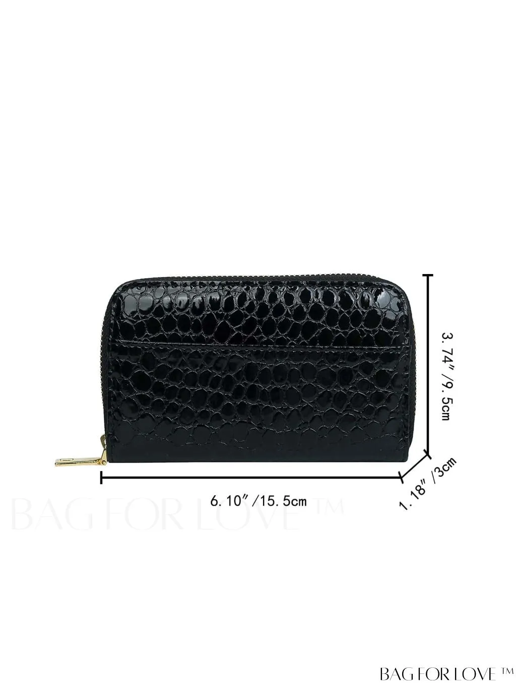 BagForLove - Chic & Lightweight Stone Pattern Embossed Long Wallet for Women with Zipper Closure