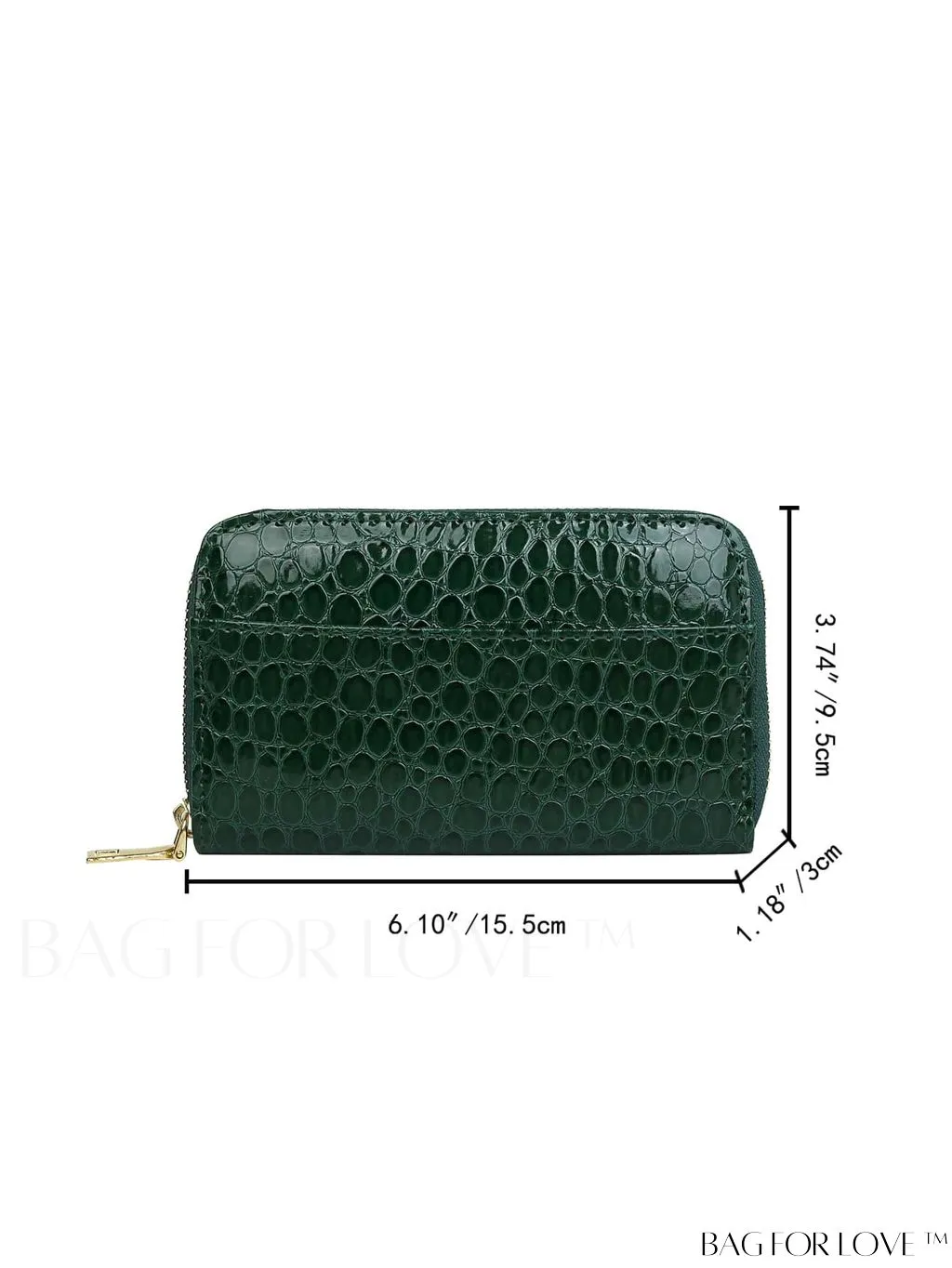 BagForLove - Chic & Lightweight Stone Pattern Embossed Long Wallet for Women with Zipper Closure