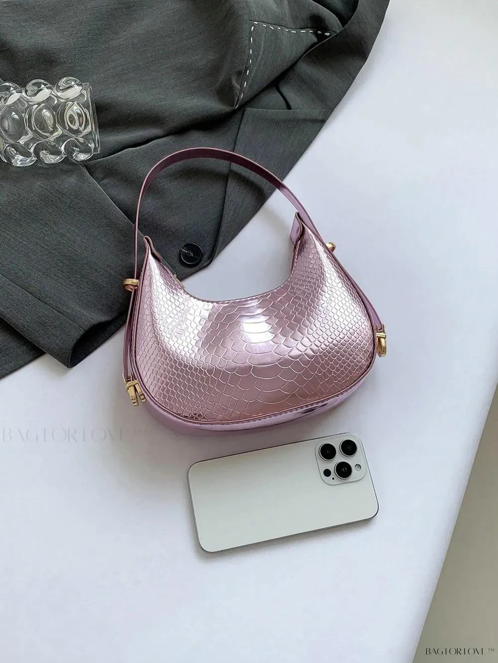 BagForLove - Elegant Crocodile Embossed Shoulder Tote