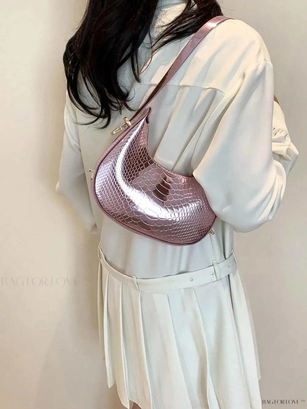 BagForLove - Elegant Crocodile Embossed Shoulder Tote