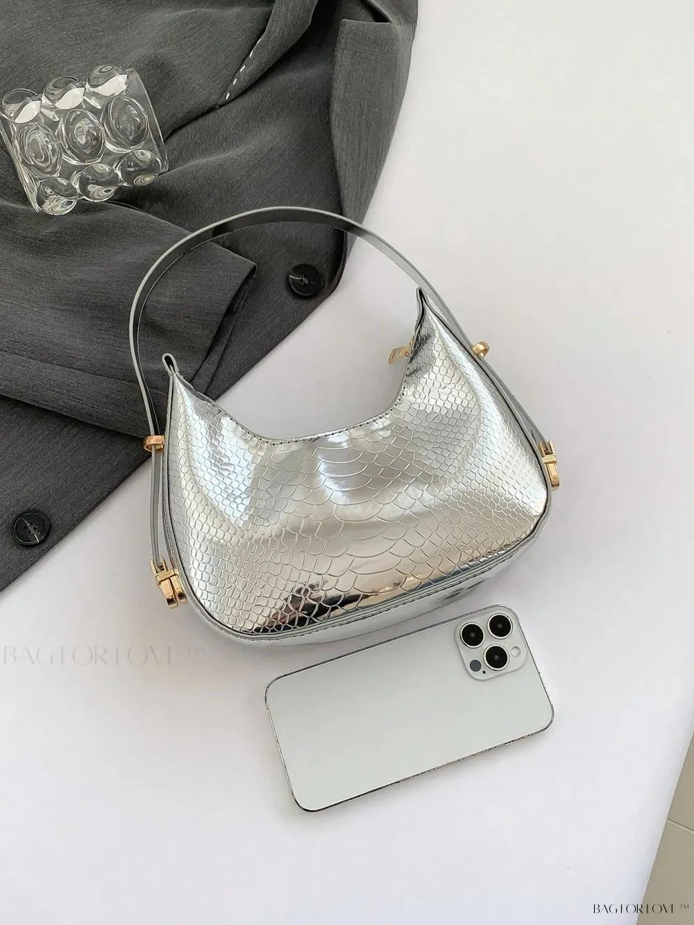 BagForLove - Elegant Crocodile Embossed Shoulder Tote