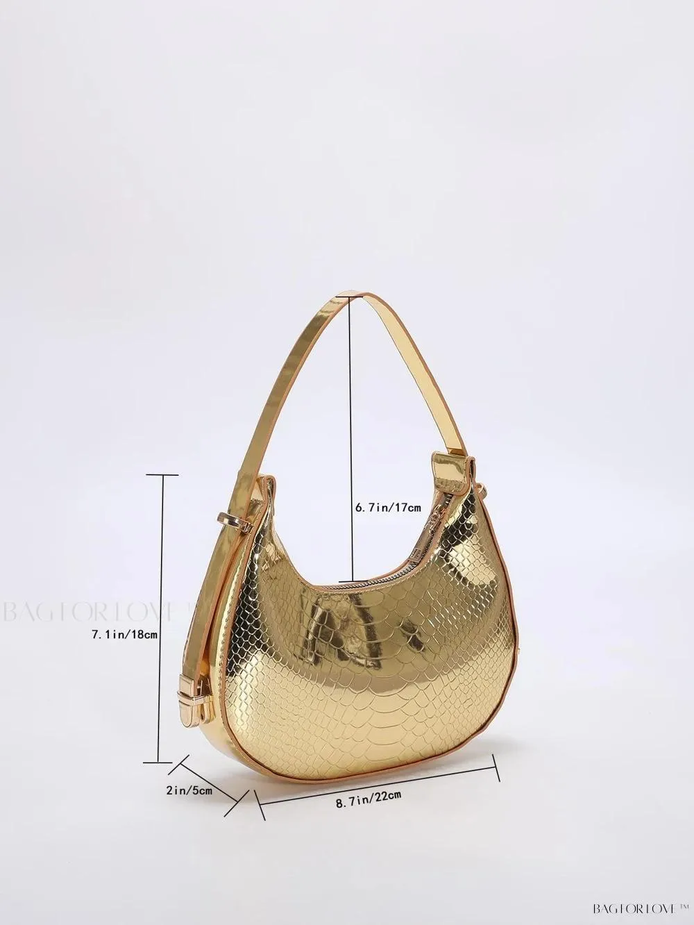 BagForLove - Elegant Crocodile Embossed Shoulder Tote