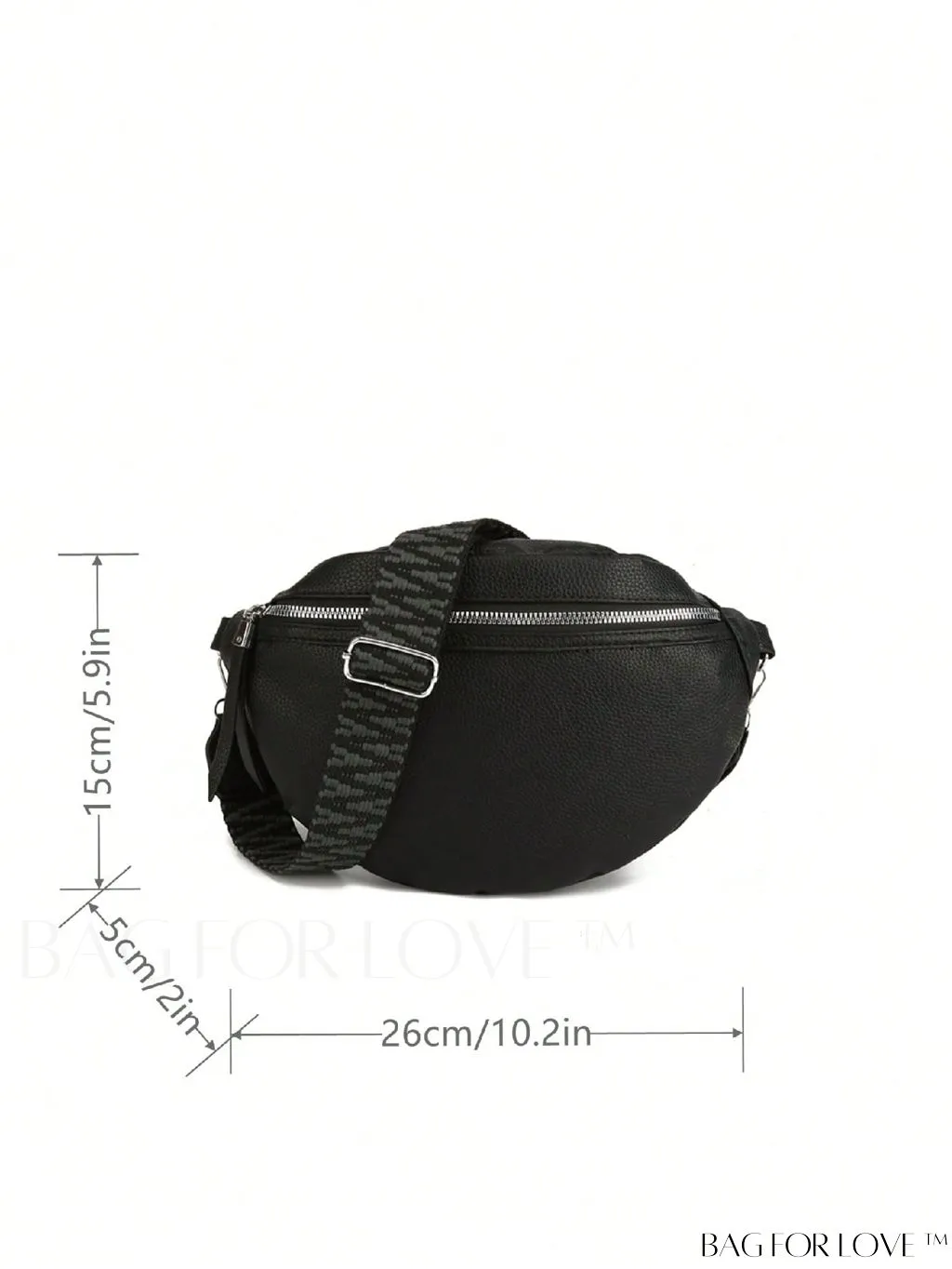 BagForLove - Elegant Litchi Embossed PU Fanny Pack with Zipper