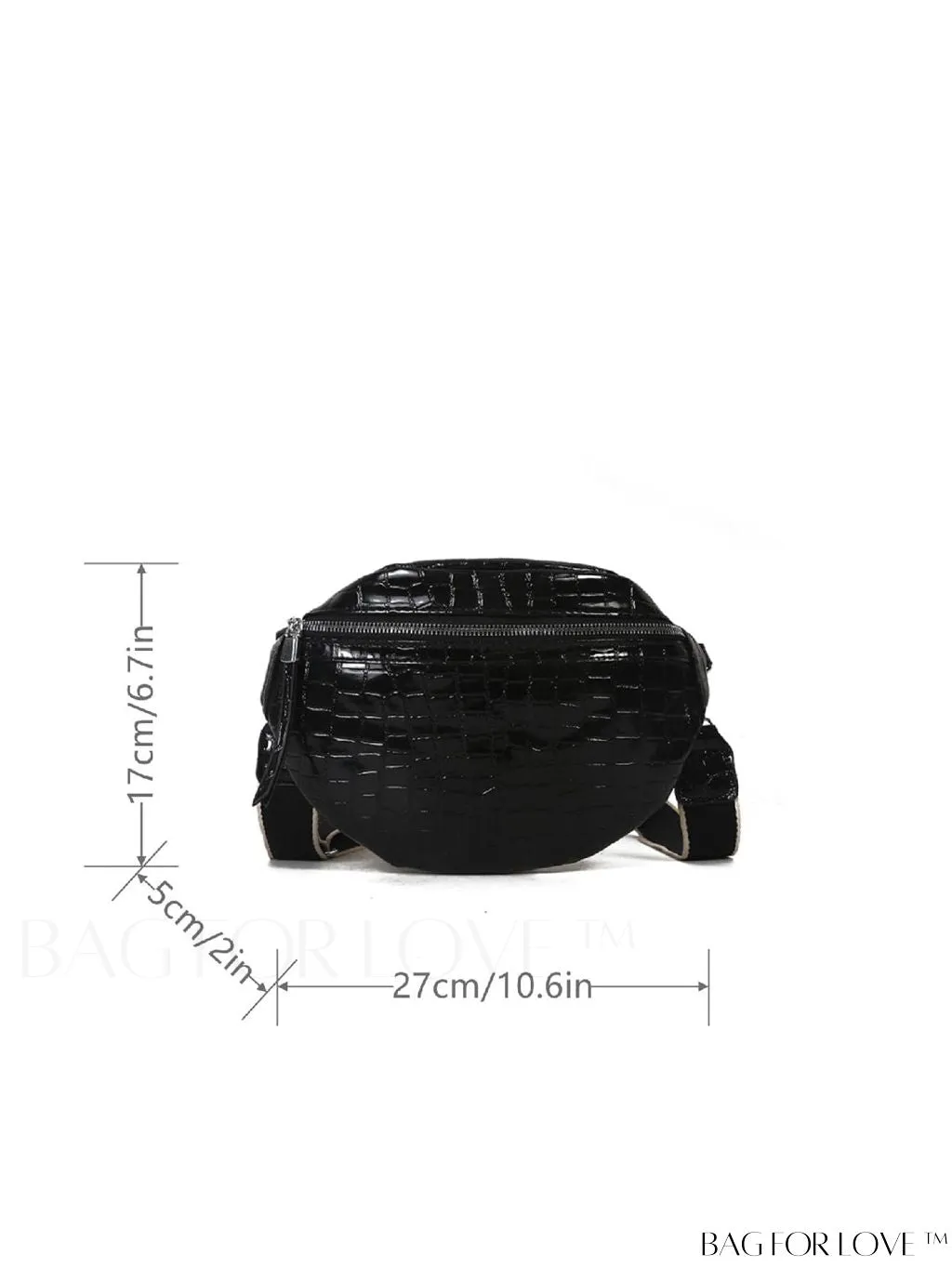 BagForLove - Elegant Litchi Embossed PU Fanny Pack with Zipper