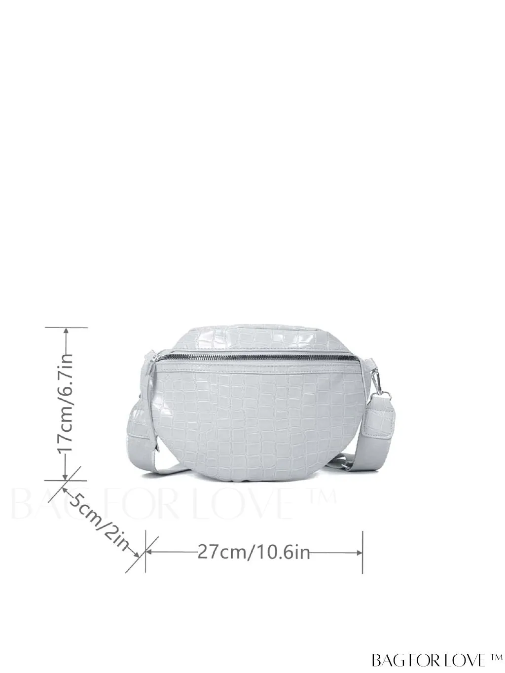 BagForLove - Elegant Litchi Embossed PU Fanny Pack with Zipper