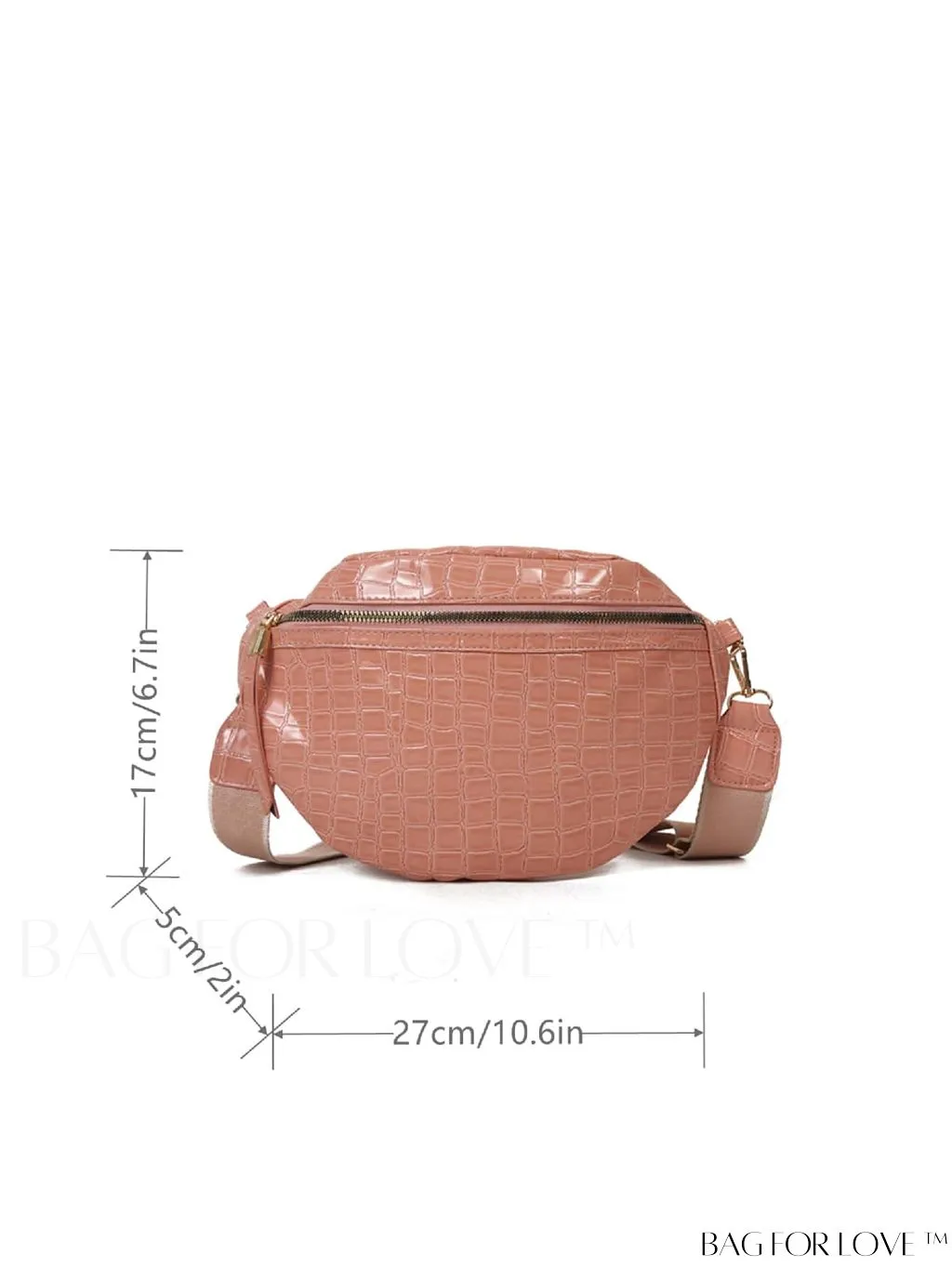 BagForLove - Elegant Litchi Embossed PU Fanny Pack with Zipper