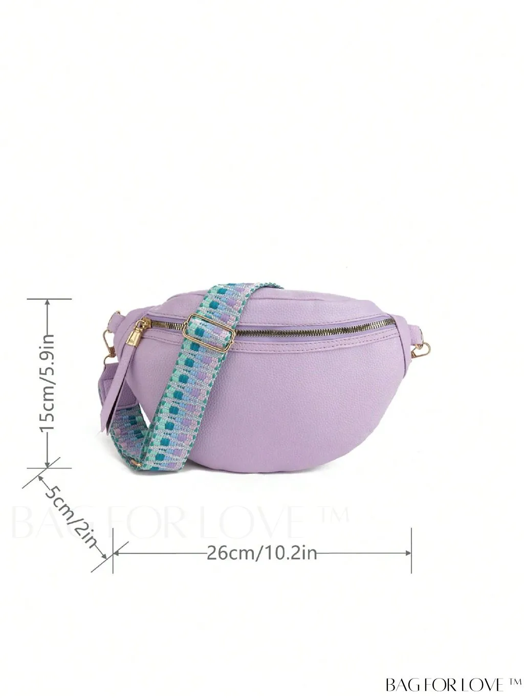 BagForLove - Elegant Litchi Embossed PU Fanny Pack with Zipper