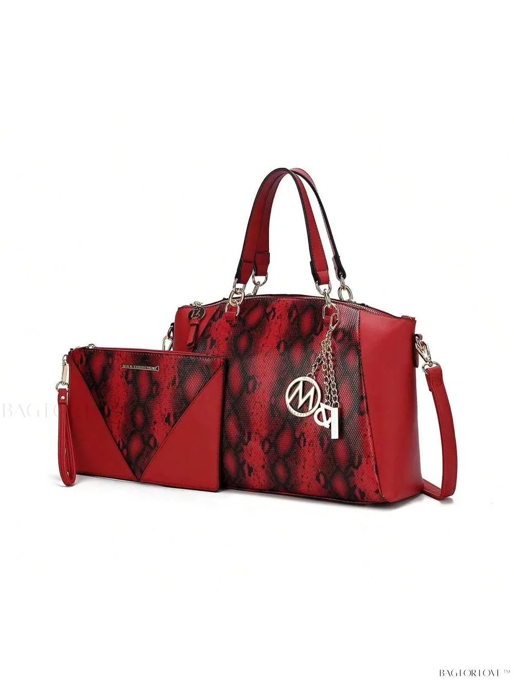 BagForLove - Elegant Snake Embossed Large Capacity Handbag Purse