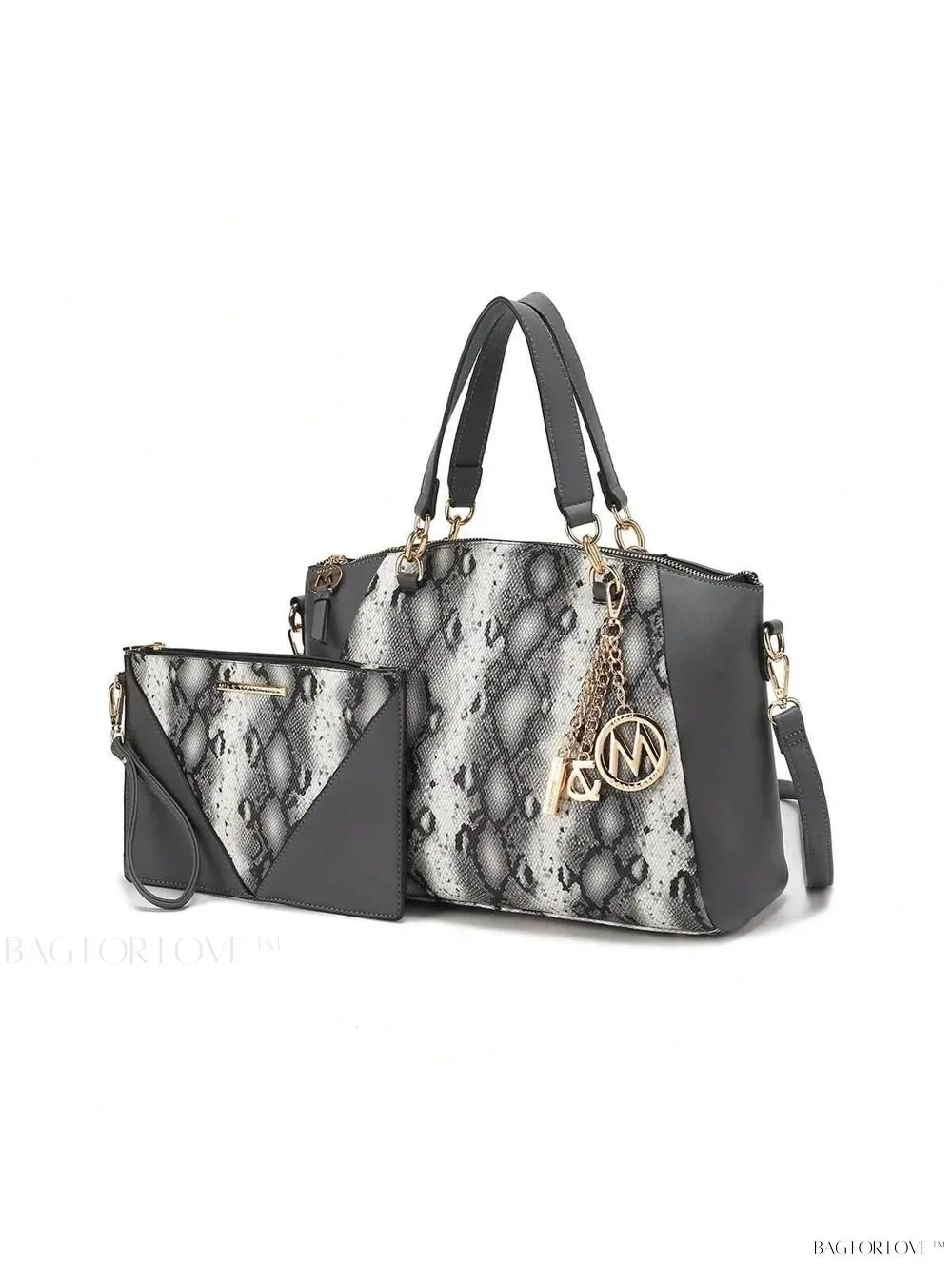 BagForLove - Elegant Snake Embossed Large Capacity Handbag Purse