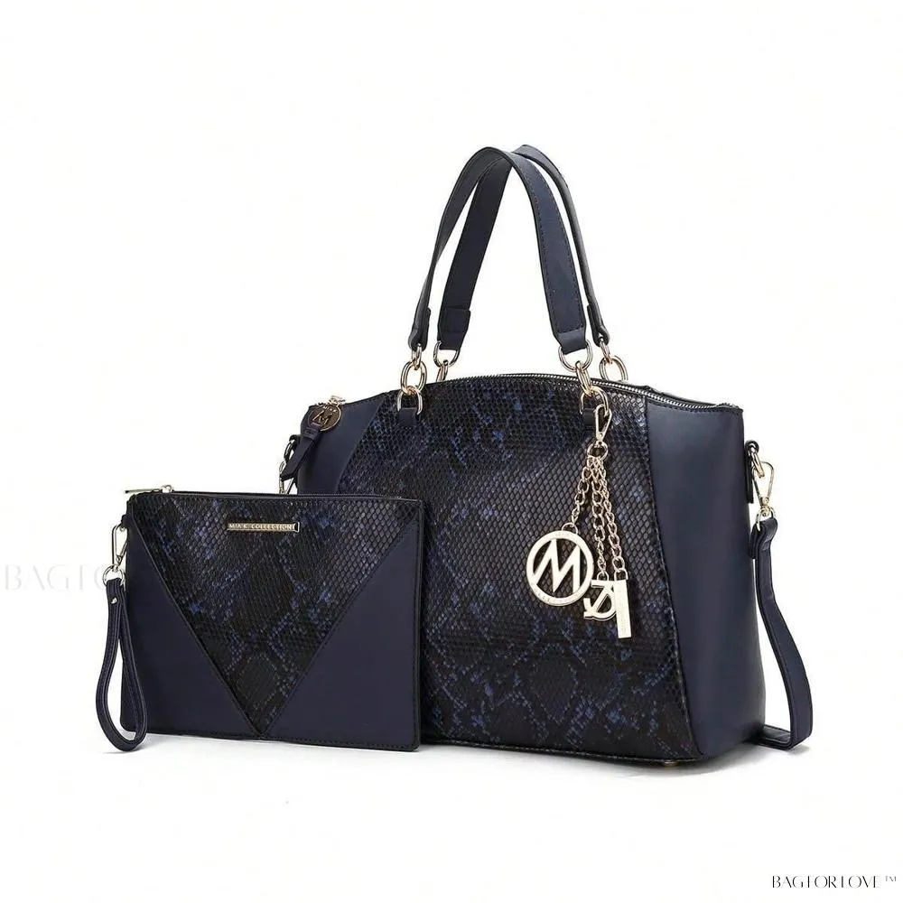 BagForLove - Elegant Snake Embossed Large Capacity Handbag Purse