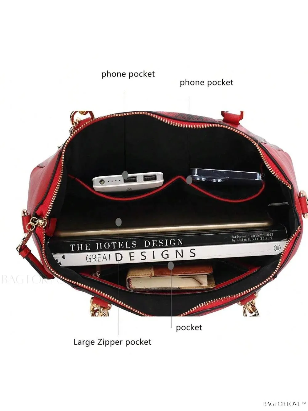BagForLove - Elegant Snake Embossed Large Capacity Handbag Purse