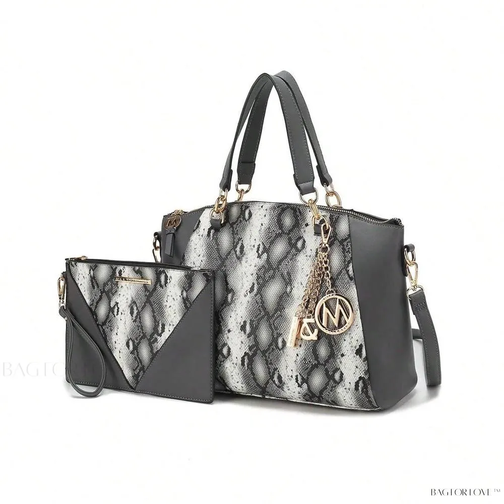 BagForLove - Elegant Snake Embossed Large Capacity Handbag Purse