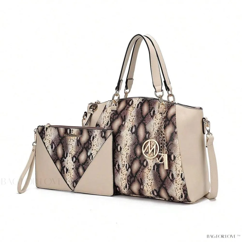 BagForLove - Elegant Snake Embossed Large Capacity Handbag Purse