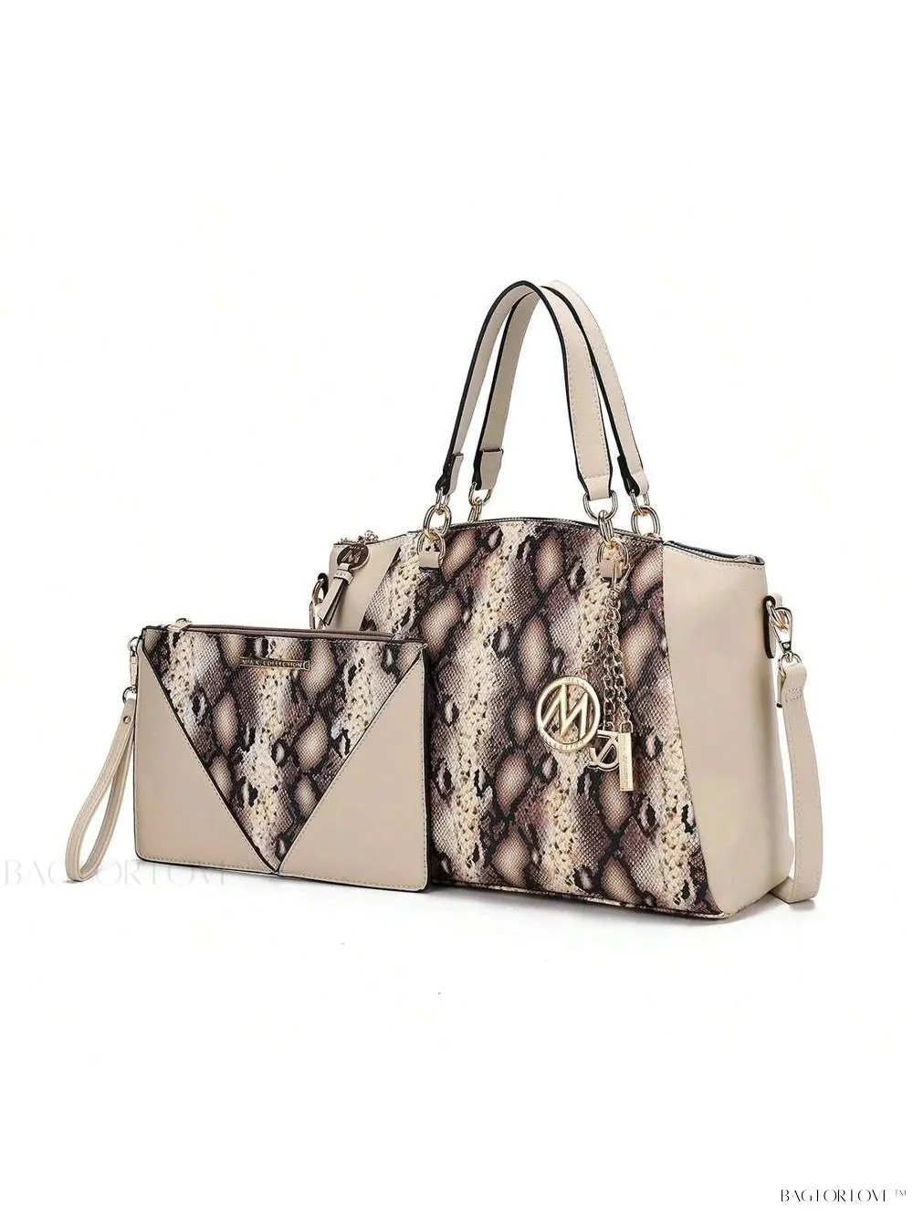 BagForLove - Elegant Snake Embossed Large Capacity Handbag Purse