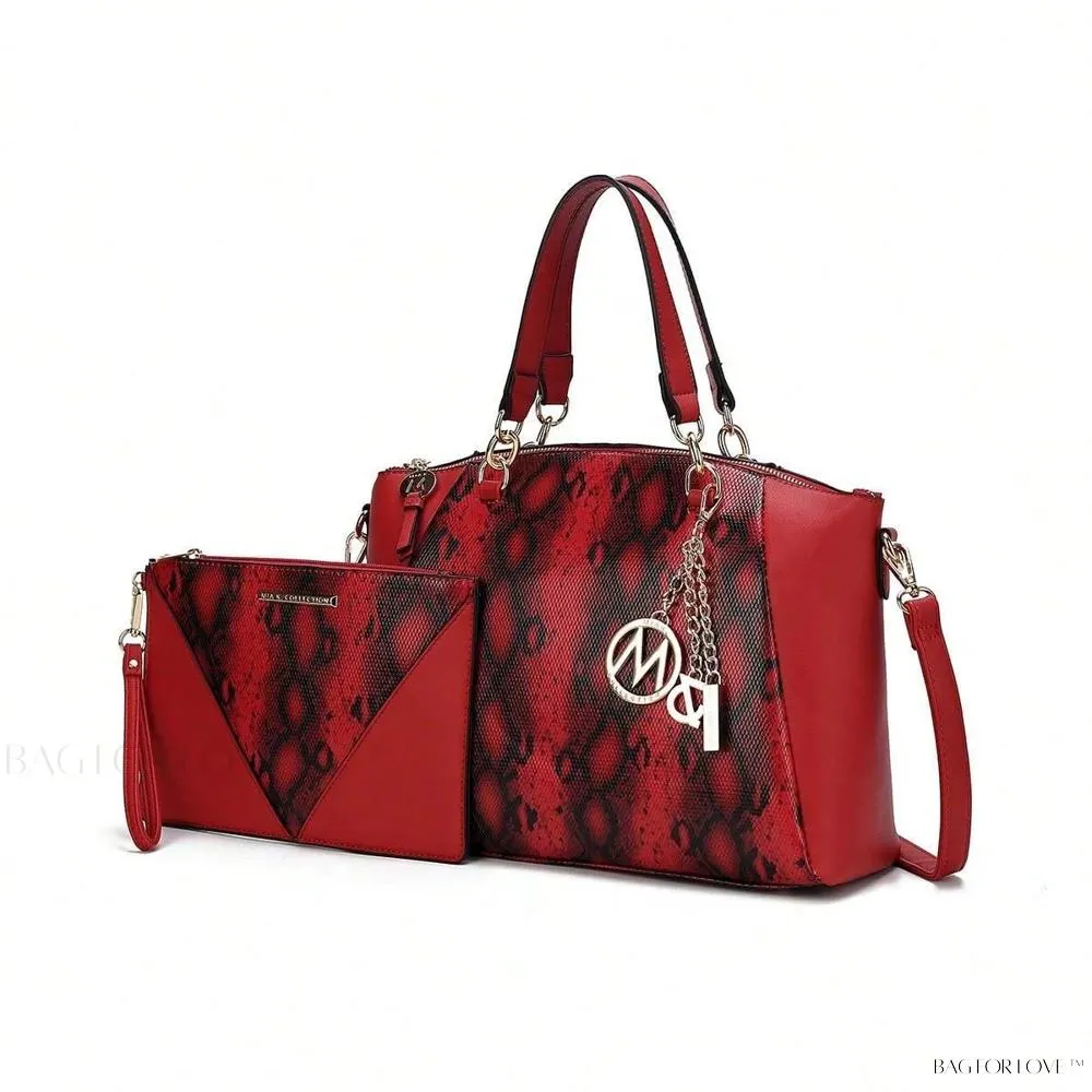 BagForLove - Elegant Snake Embossed Large Capacity Handbag Purse