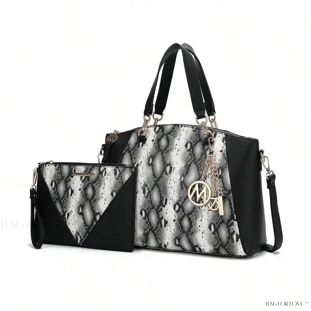 BagForLove - Elegant Snake Embossed Large Capacity Handbag Purse