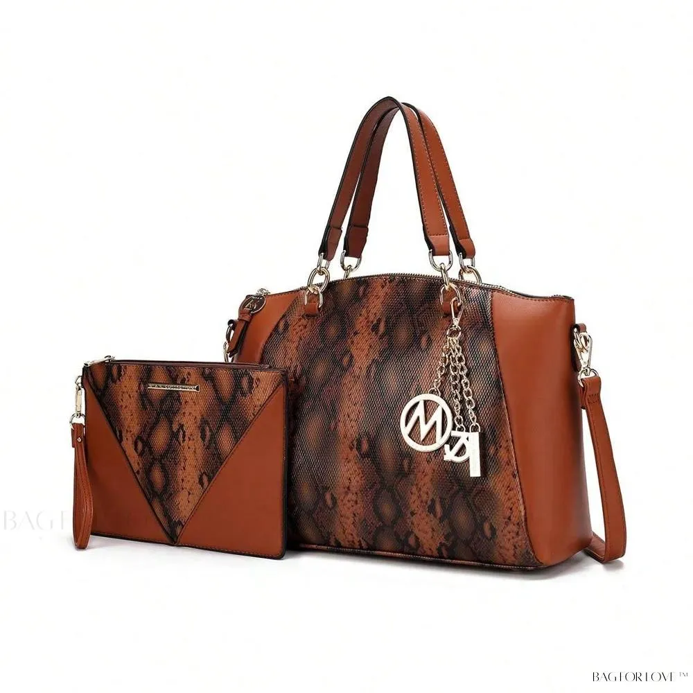 BagForLove - Elegant Snake Embossed Large Capacity Handbag Purse