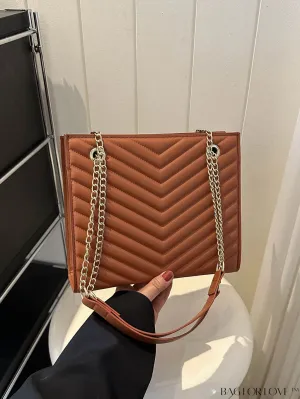 BagForLove - Embossed Chain Strap Shoulder & Crossbody Bag, for Women