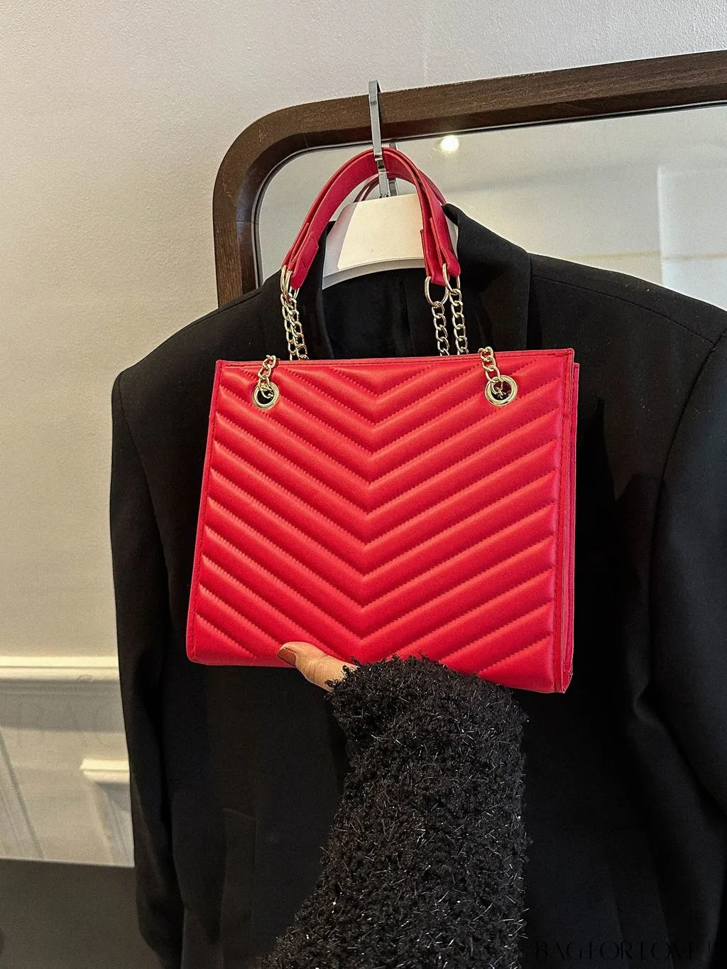BagForLove - Embossed Chain Strap Shoulder & Crossbody Bag, for Women