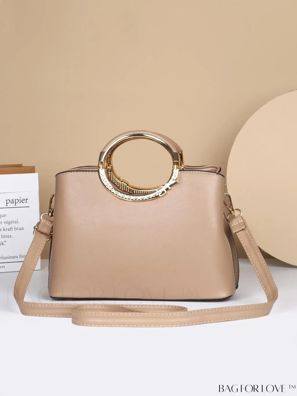 BagForLove - Embossed Metal Ring Handbag: Fashionable, Minimalistic Design for Commuting