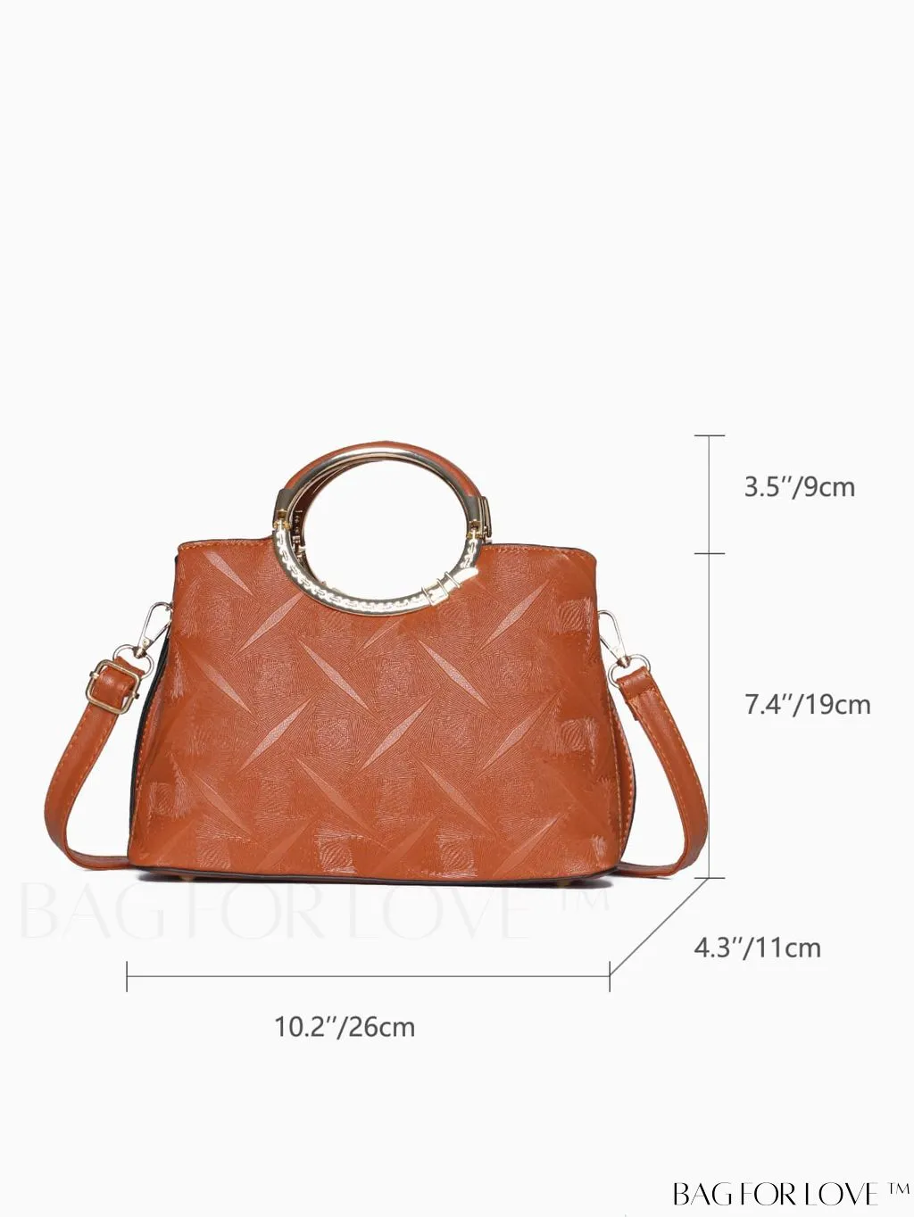 BagForLove - Embossed Metal Ring Handbag: Fashionable, Minimalistic Design for Commuting
