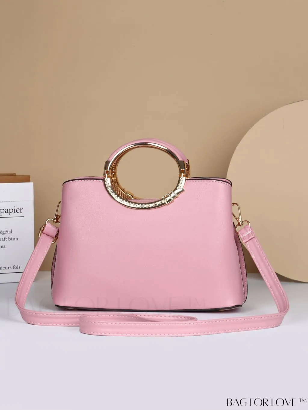 BagForLove - Embossed Metal Ring Handbag: Fashionable, Minimalistic Design for Commuting