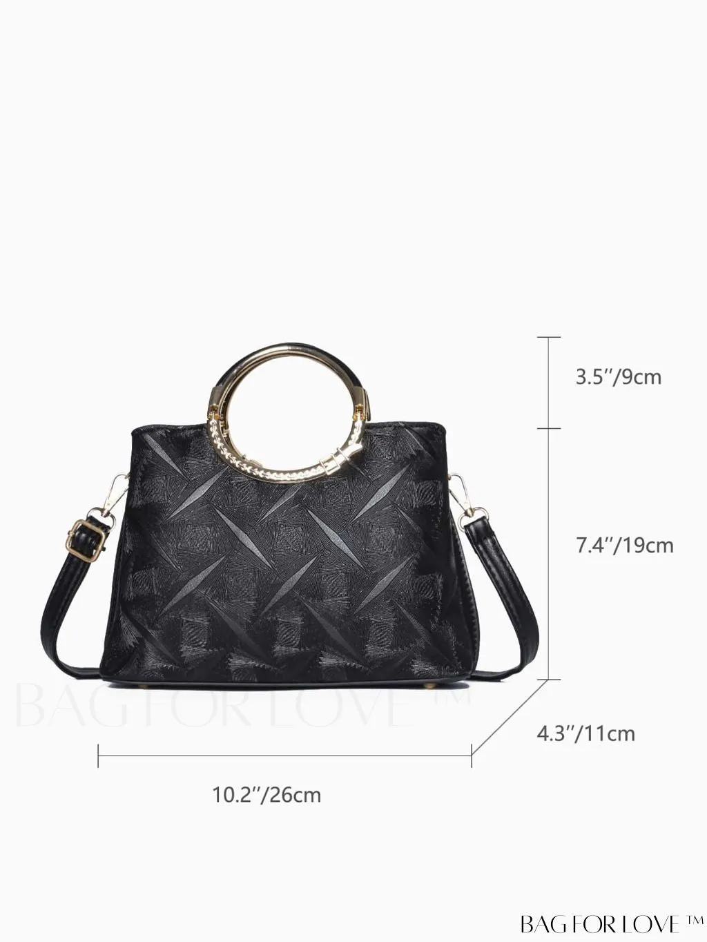 BagForLove - Embossed Metal Ring Handbag: Fashionable, Minimalistic Design for Commuting