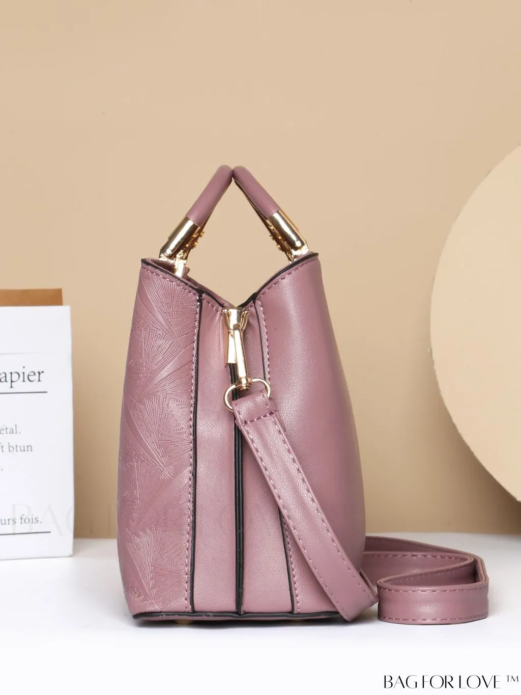 BagForLove - Embossed Metal Ring Handbag: Fashionable, Minimalistic Design for Commuting