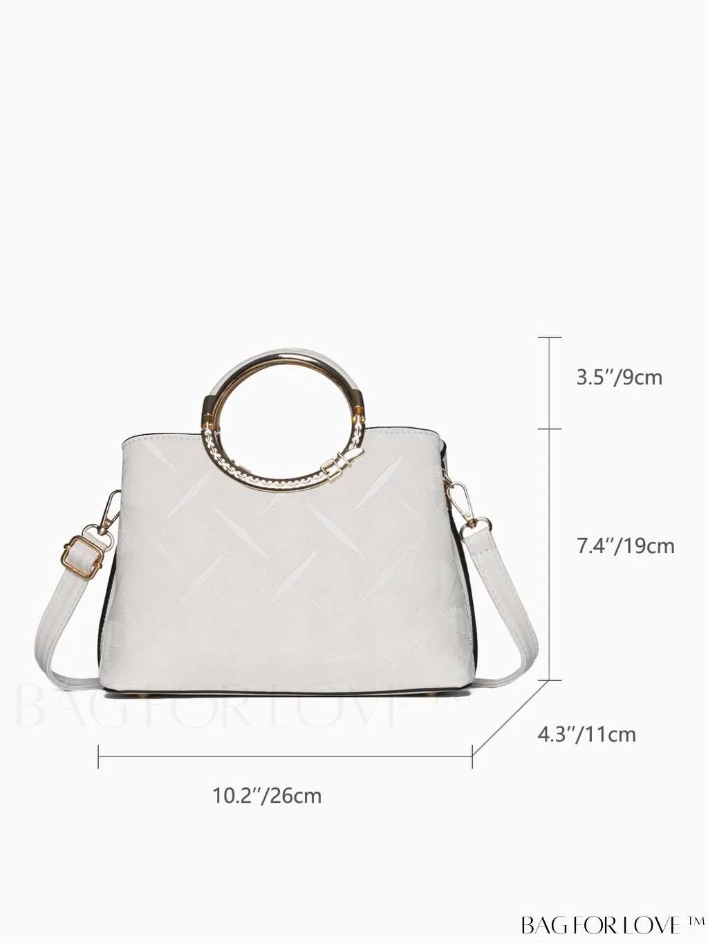 BagForLove - Embossed Metal Ring Handbag: Fashionable, Minimalistic Design for Commuting