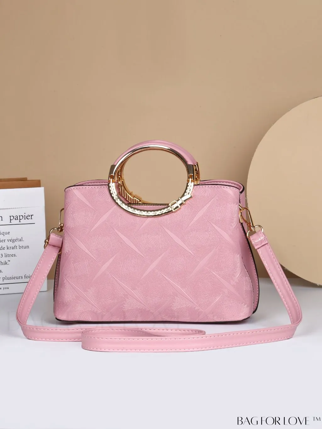 BagForLove - Embossed Metal Ring Handbag: Fashionable, Minimalistic Design for Commuting