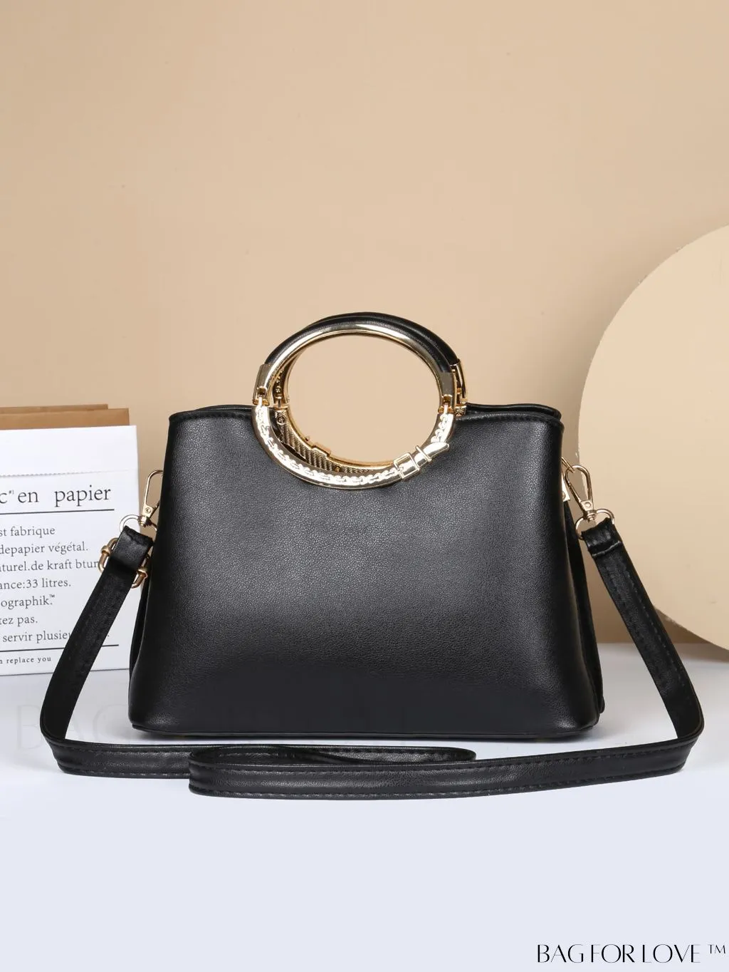 BagForLove - Embossed Metal Ring Handbag: Fashionable, Minimalistic Design for Commuting