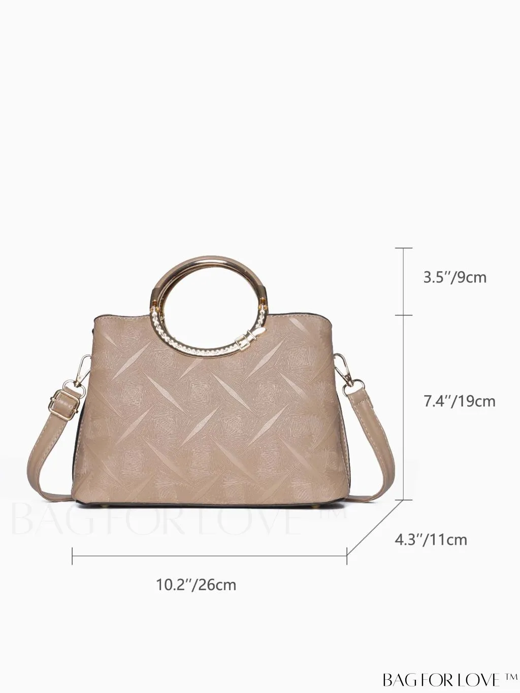 BagForLove - Embossed Metal Ring Handbag: Fashionable, Minimalistic Design for Commuting