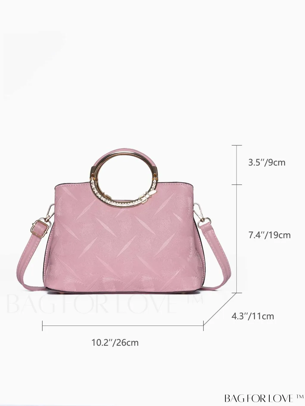 BagForLove - Embossed Metal Ring Handbag: Fashionable, Minimalistic Design for Commuting