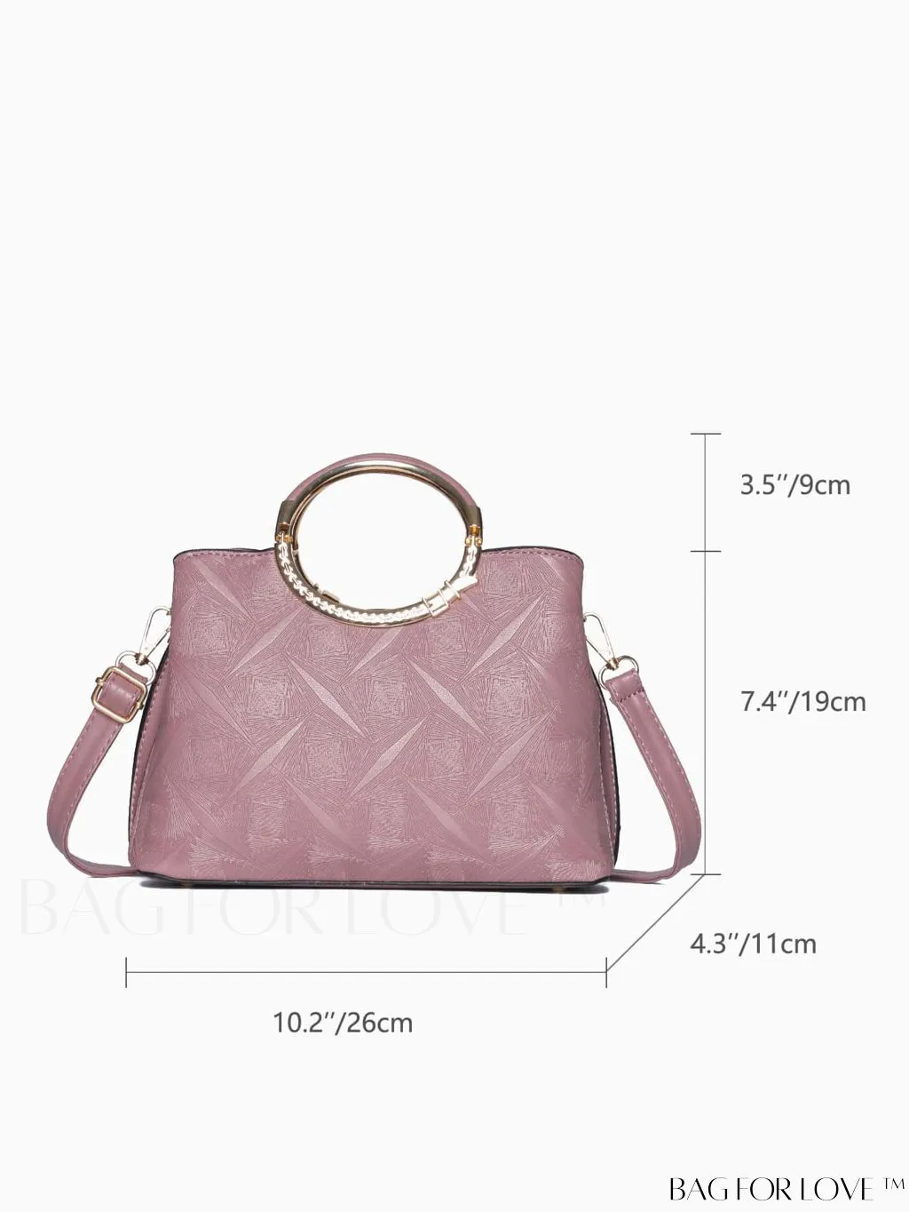 BagForLove - Embossed Metal Ring Handbag: Fashionable, Minimalistic Design for Commuting