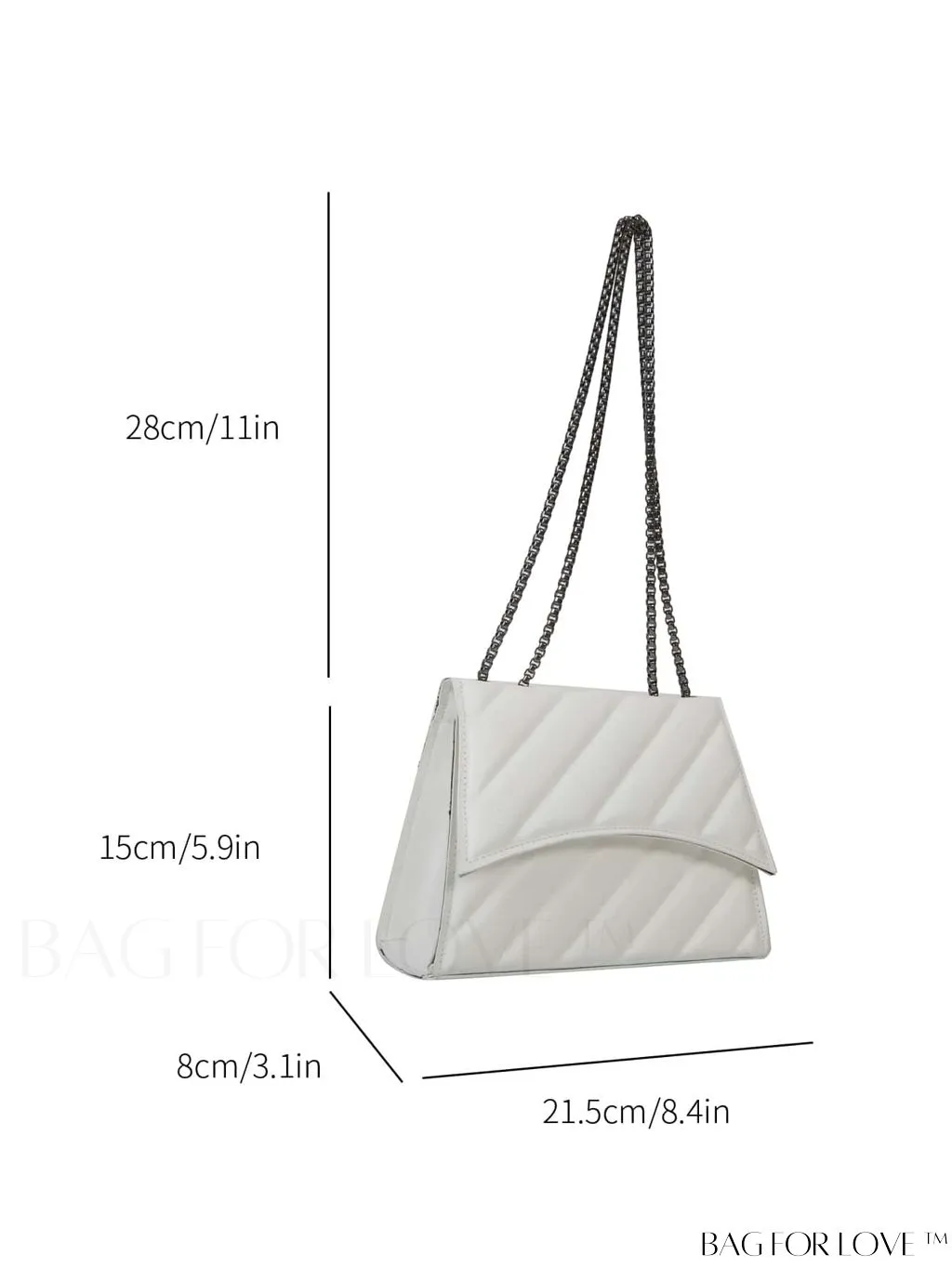 BagForLove - Embossed PU Leather Womens Shoulder Bag with Chain Strap