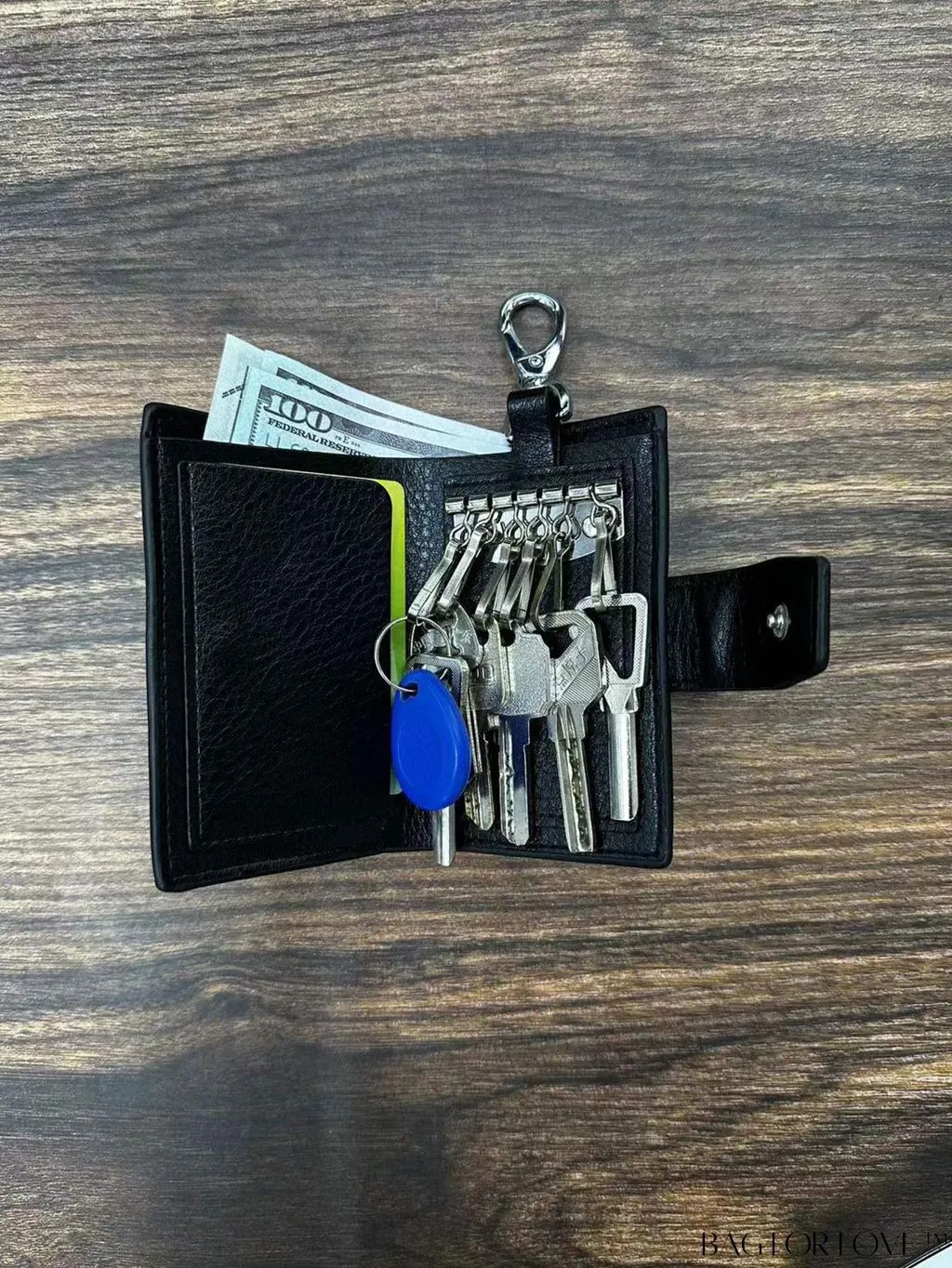 BagForLove - Litchi Embossed Key Bag: Multi-Purpose Wallet & Home Key Organizer