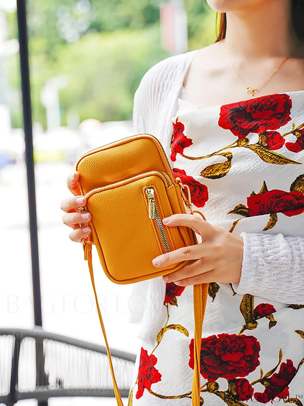 BagForLove - Luxe Litchi Embossed Wallet: Multiple Pockets, Adjustable Strap - Ultimate Organization and Style