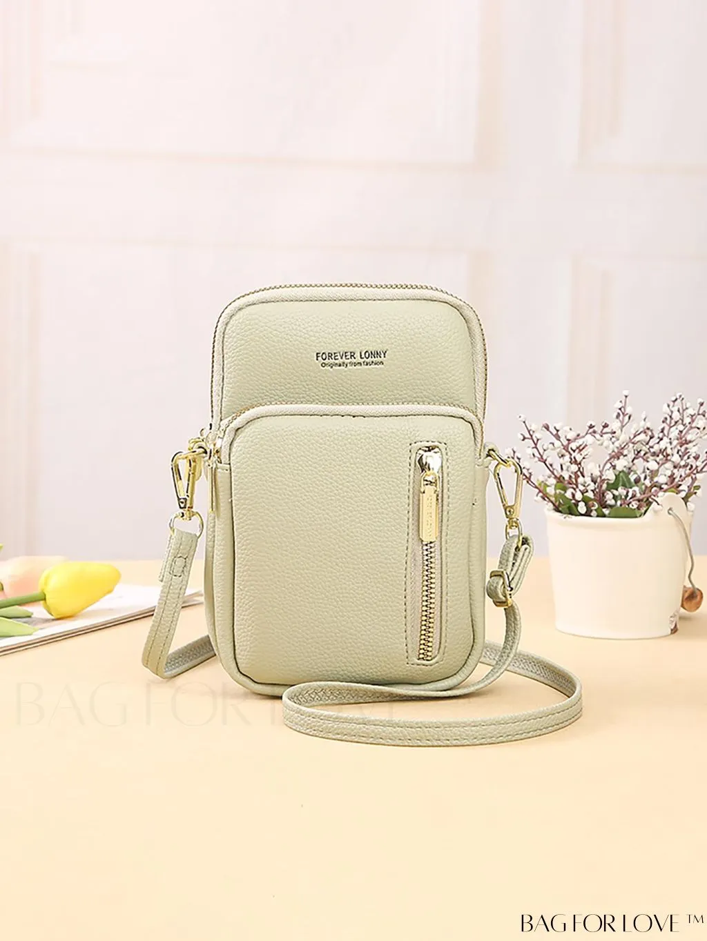 BagForLove - Luxe Litchi Embossed Wallet: Multiple Pockets, Adjustable Strap - Ultimate Organization and Style