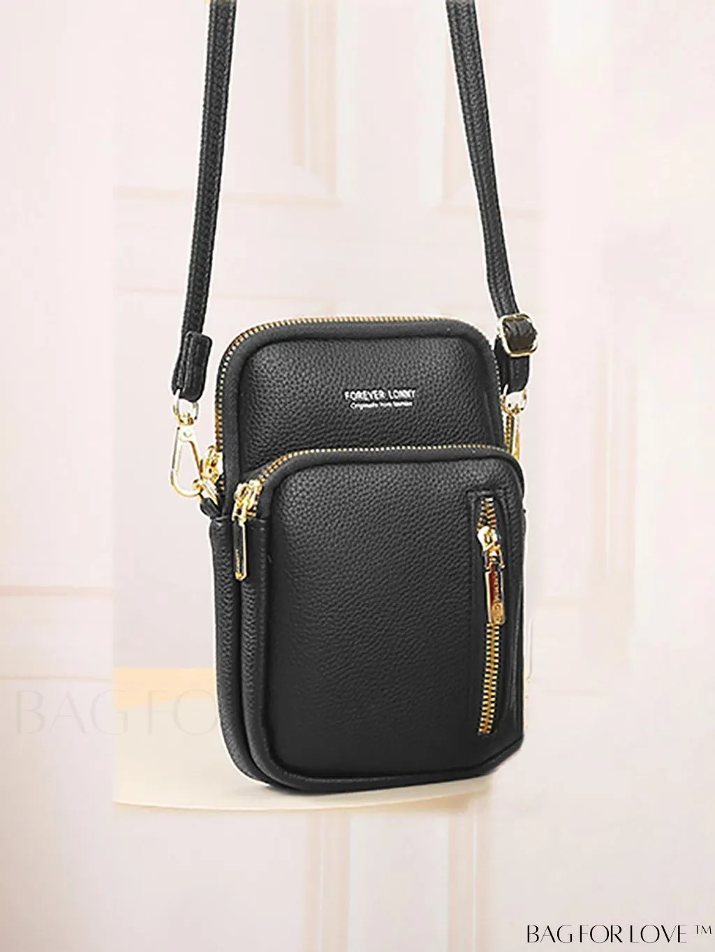 BagForLove - Luxe Litchi Embossed Wallet: Multiple Pockets, Adjustable Strap - Ultimate Organization and Style
