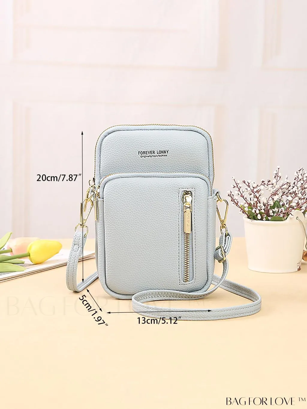 BagForLove - Luxe Litchi Embossed Wallet: Multiple Pockets, Adjustable Strap - Ultimate Organization and Style