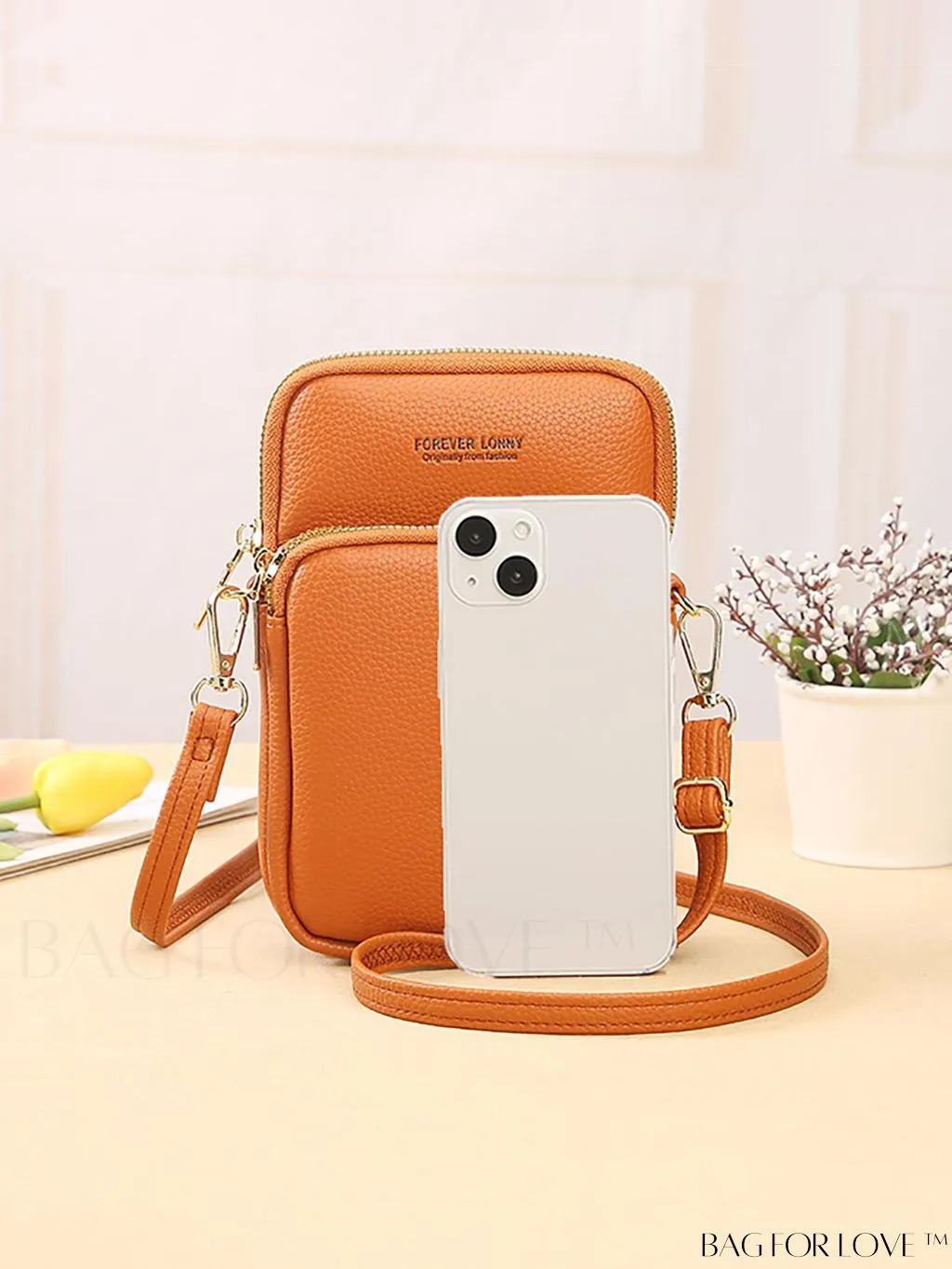 BagForLove - Luxe Litchi Embossed Wallet: Multiple Pockets, Adjustable Strap - Ultimate Organization and Style