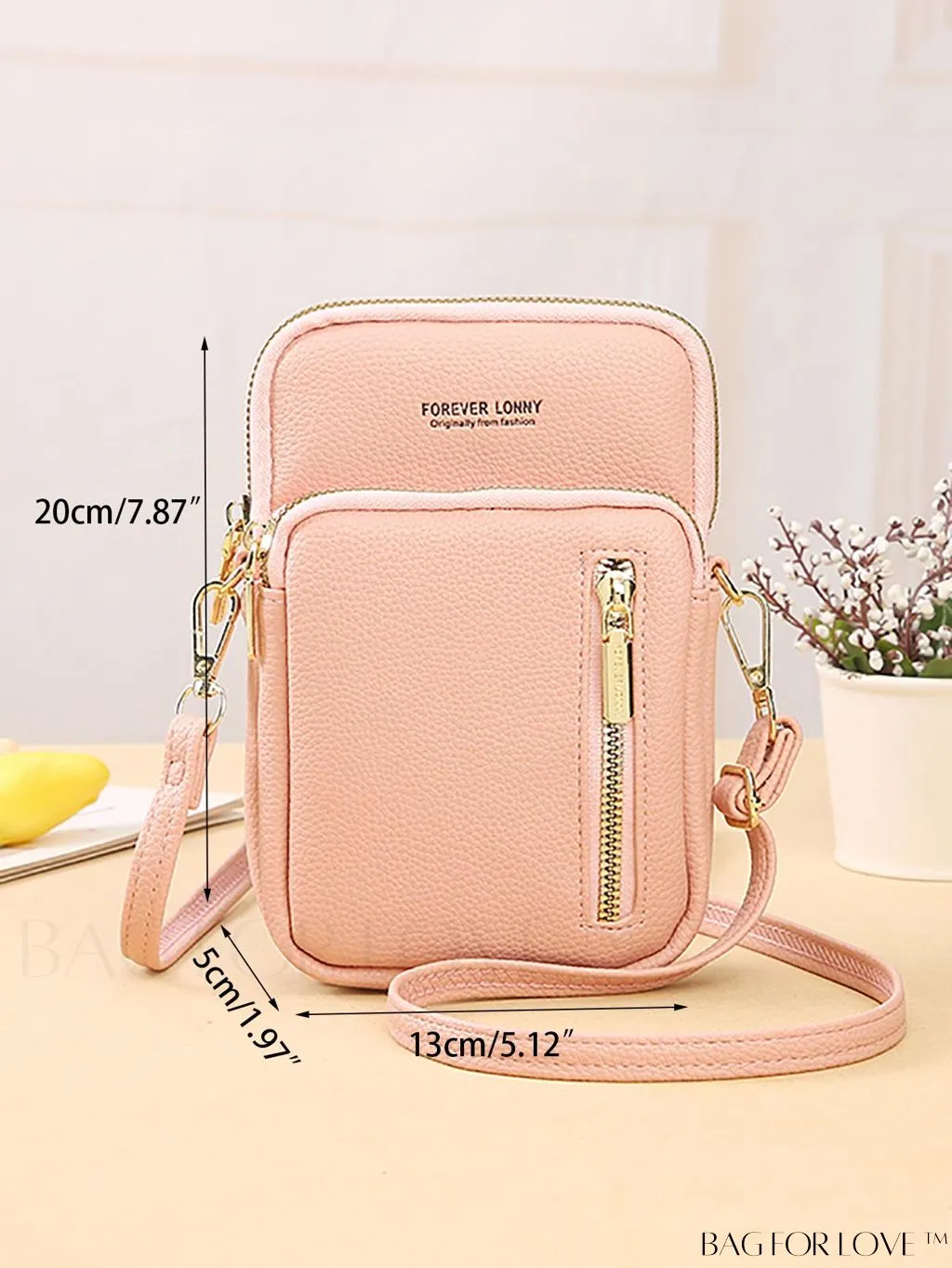 BagForLove - Luxe Litchi Embossed Wallet: Multiple Pockets, Adjustable Strap - Ultimate Organization and Style