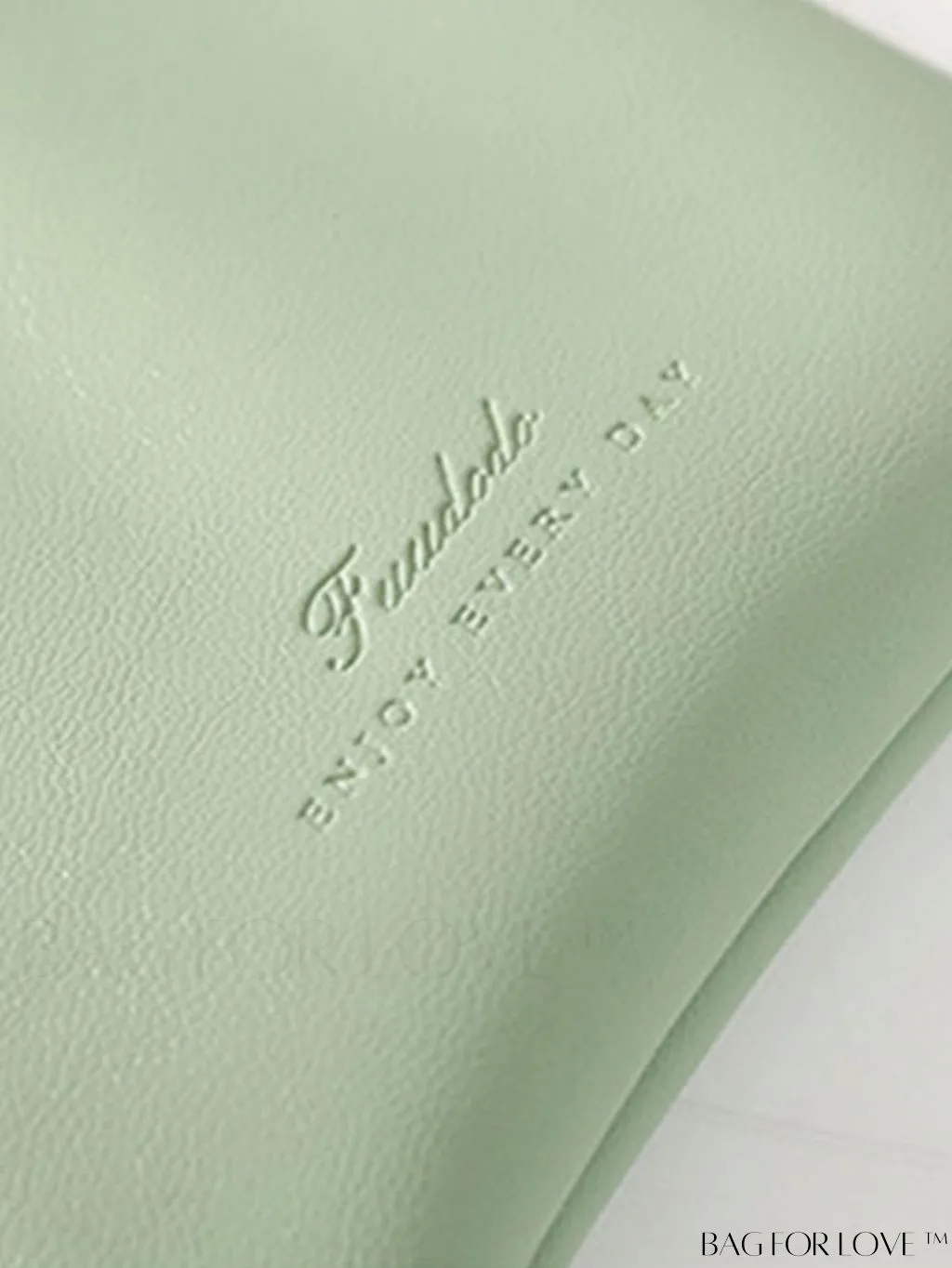 BagForLove - Mint Blue Letter Embossed Makeup Storage Bag - College Dorm Essential and Stuff Bag