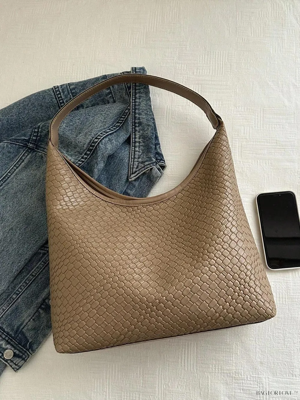 BagForLove - Modern Minimalist Woven Embossed Handbag for Young Professionals